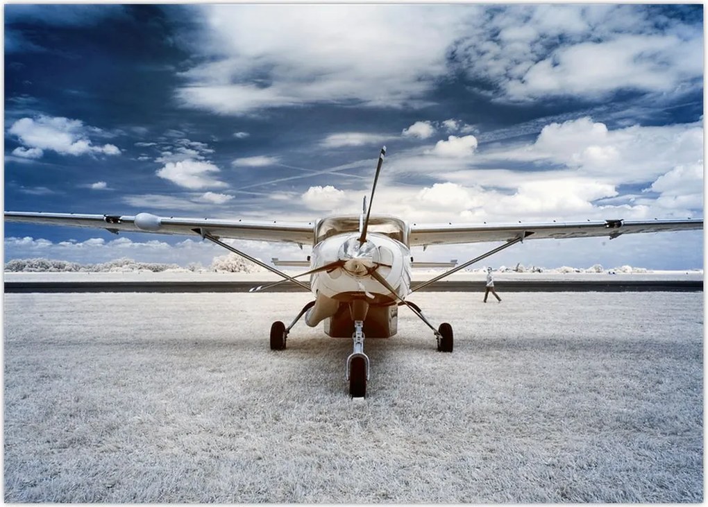 Tablou cu aeroplan cu motor (70x50 cm)