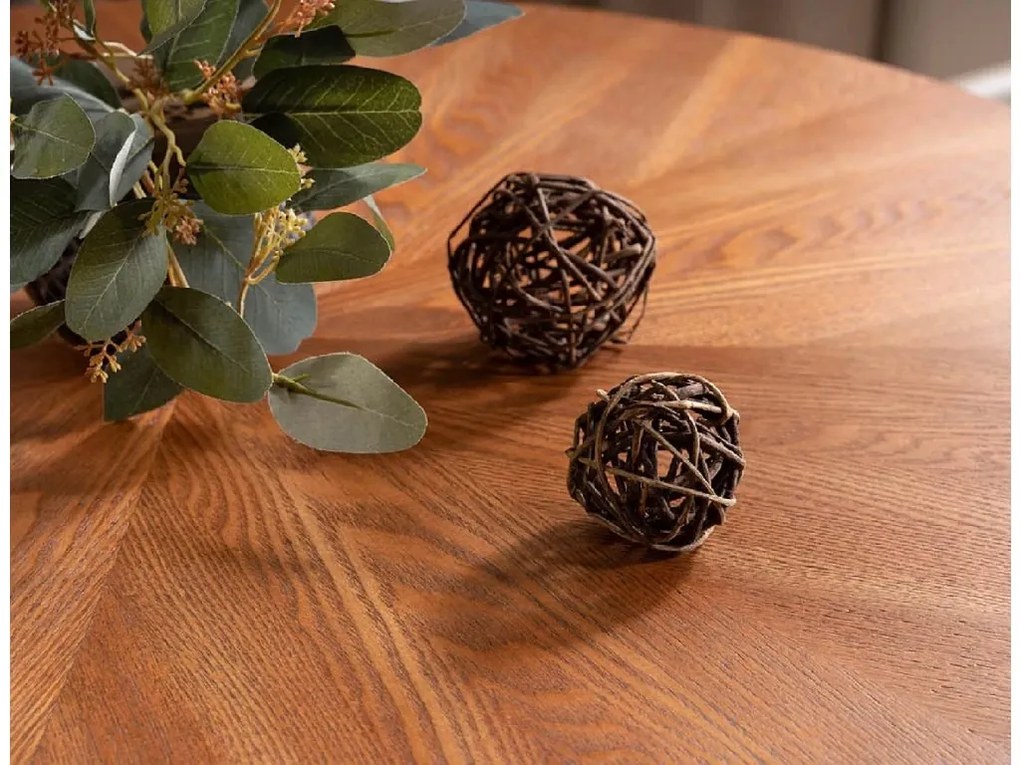 Masa rotunda de dining AMADEO 100x100 cm, decor nuc