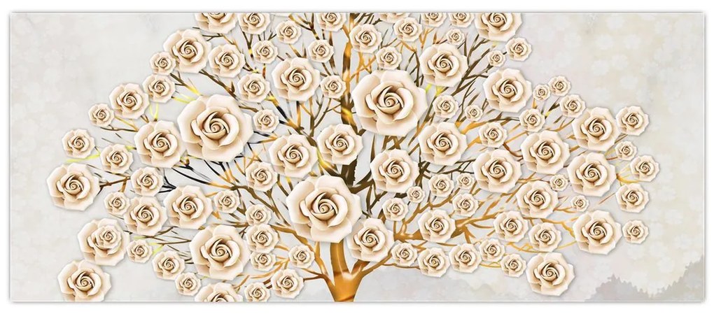 Tablou cu copac cu flori (120x50 cm)