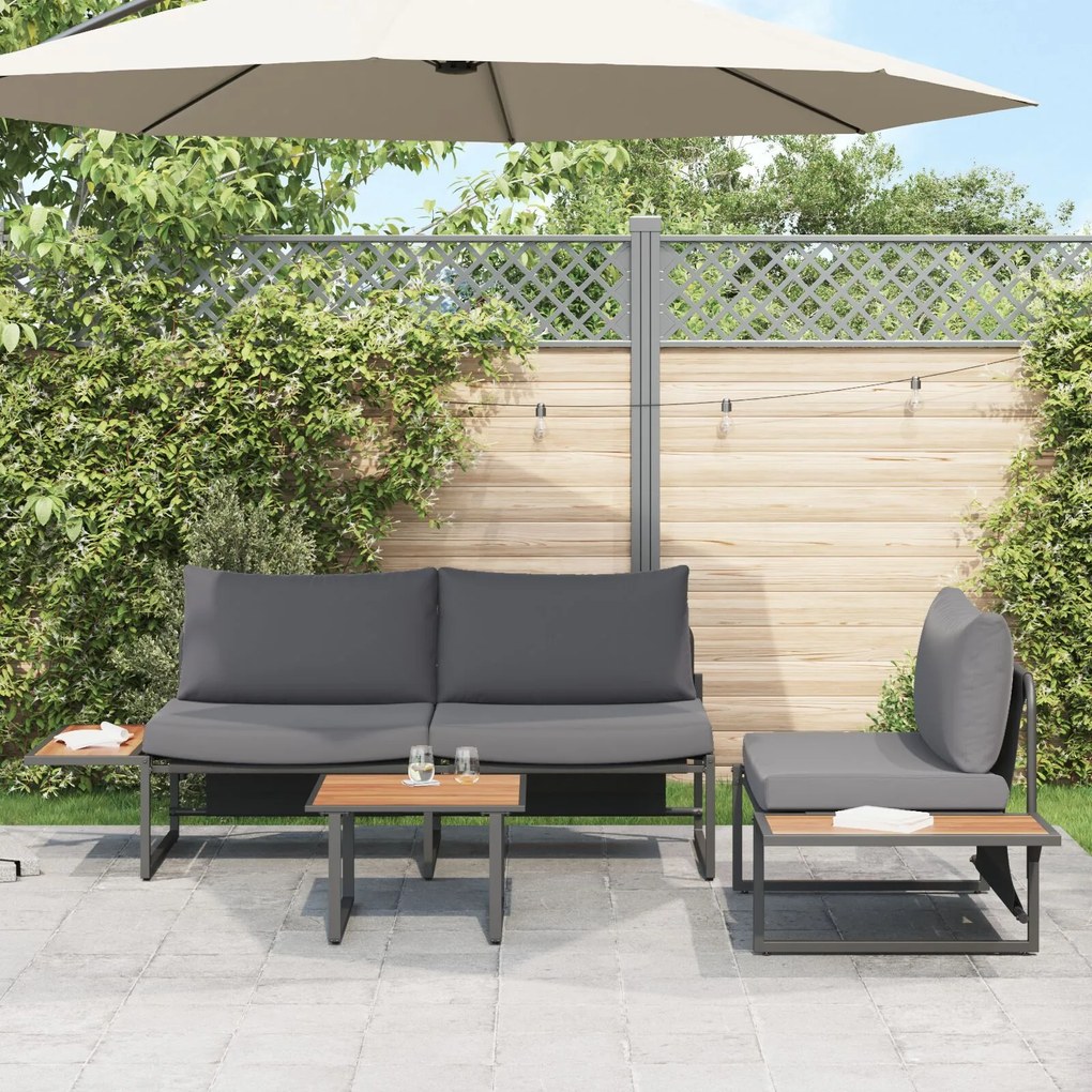 vidaXL Set de masă pentru grădină 3 pcs Antracit Oțel