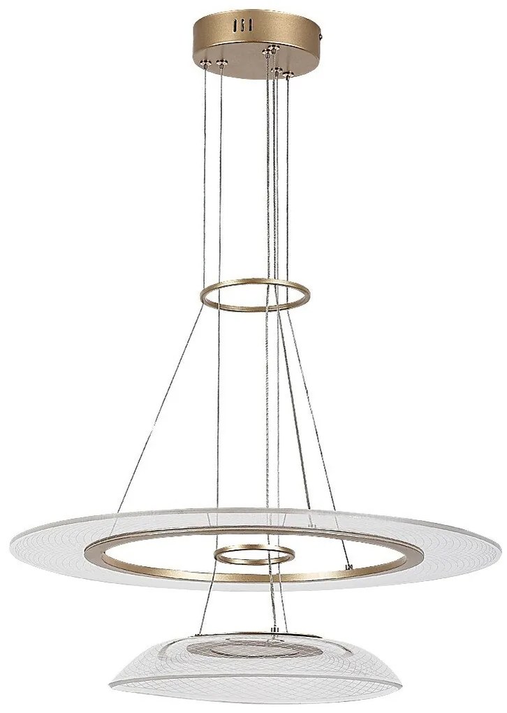 Lustra LED suspendata din metal auriu Zofrael D-55cm