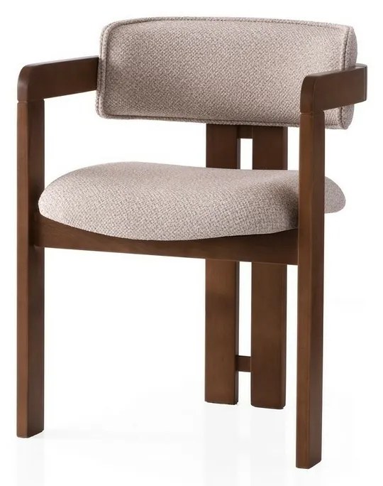 Scaun de sufragerie Cozy Cream and Walnut