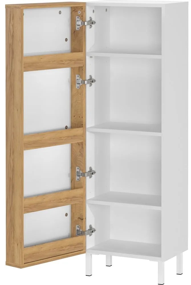 Dulap de baie alb, înalt, îngust 39x120 cm Topeka – Germania