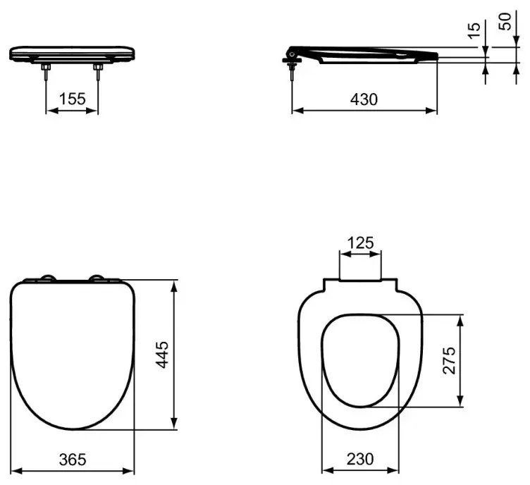 Set vas WC suspendat Ideal Standard I.life A Rimless cu capac slim softclose si rezervor cu cadru incastrat