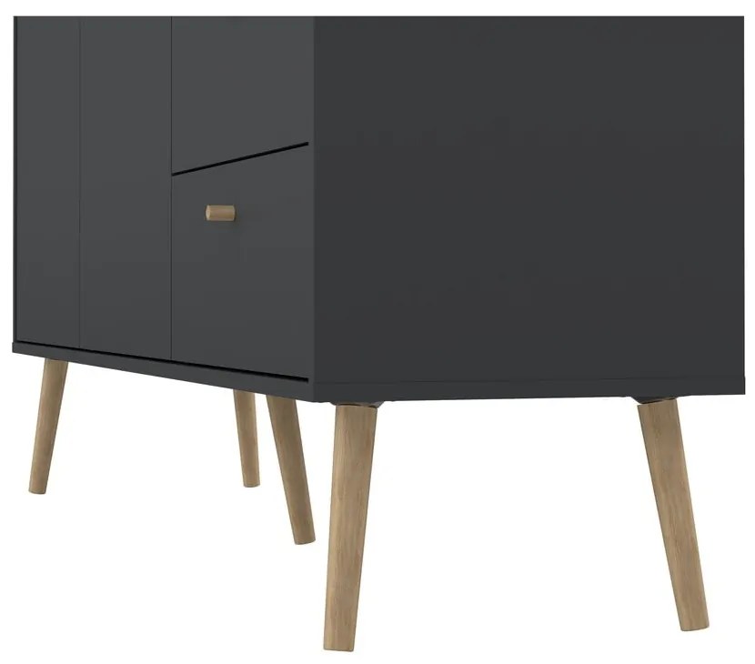Comodă gri antracit joasă 149x82 cm Bodo – Tvilum