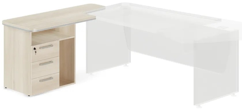 Container portuar TopOffice Premium, stânga, salcâm deschis