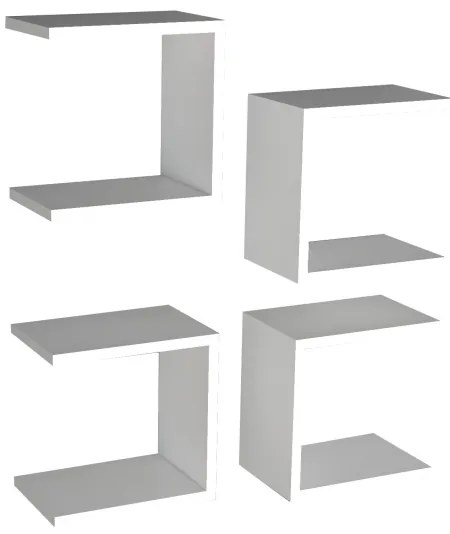 SET 4x raft de perete BASE 30x30 cm alb