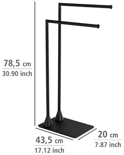 WENKO 23711100 - Suport pentru prosoape HELLA, 41 x 79 cm, negru