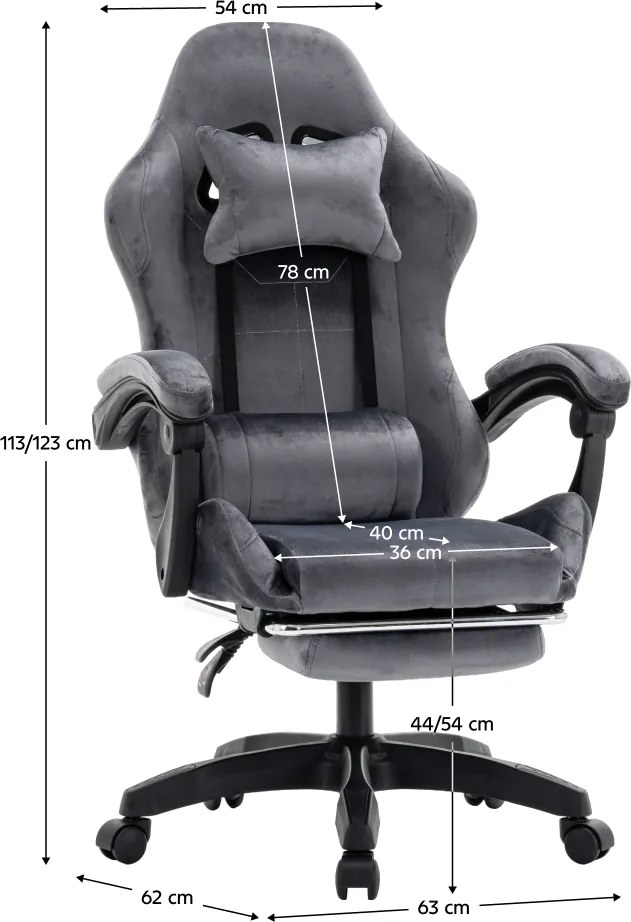 Scaun de birou/gaming, gri, LOPES