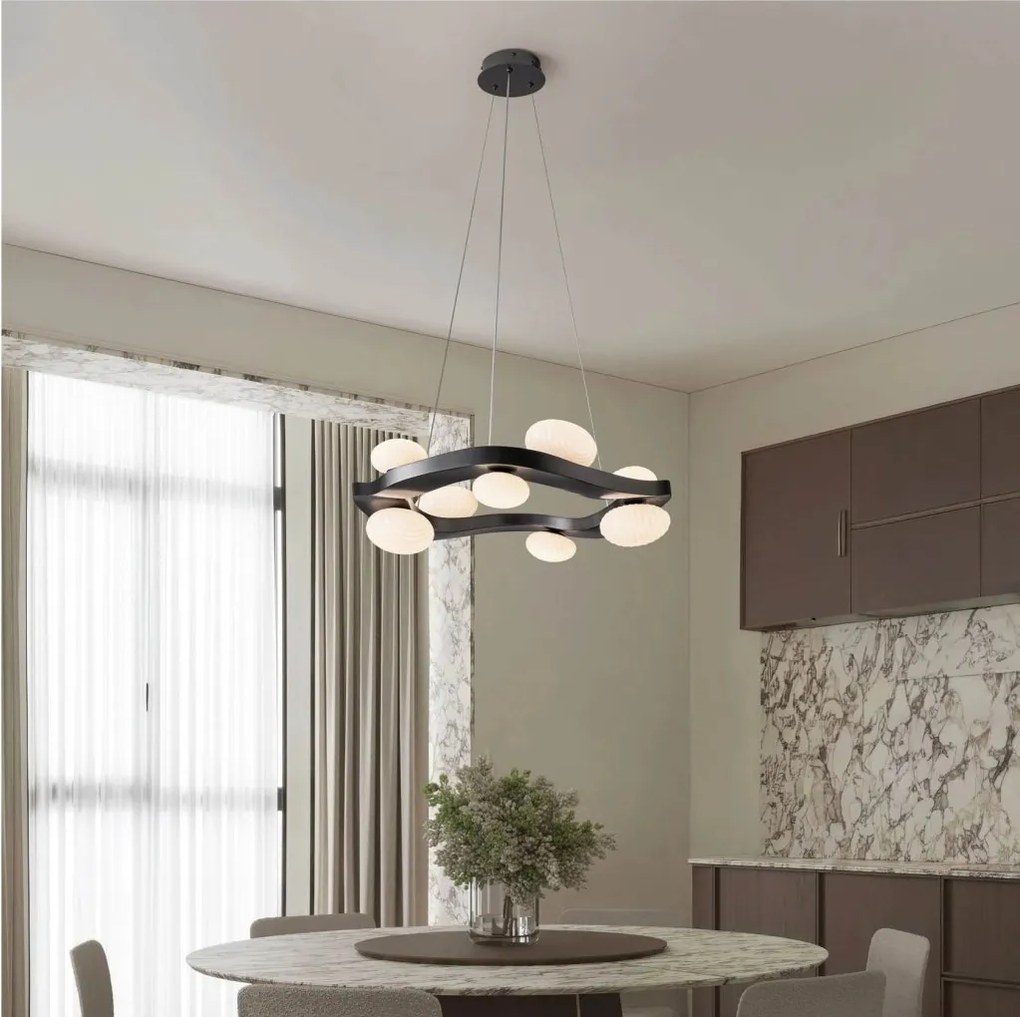 Lustra LED suspendata otel gri periat SEVERO 60cm