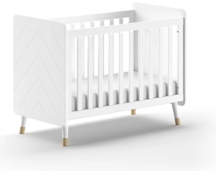 Pătuț alb din lemn masiv de pin 60x120 cm BILLY – Vipack