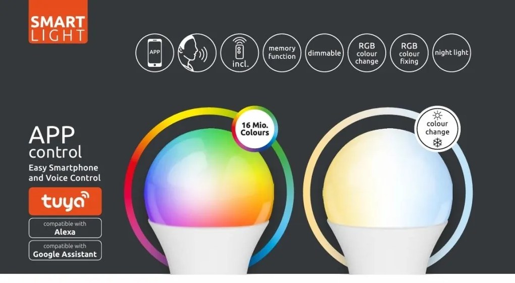 Bec smart E27 RGBW LED 10W 850lm 2700-6500K