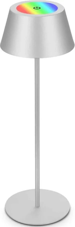 Brilo - Lampă de birou LED RGB KIKI reîncărcabilă cu control tactil LED/2,6W/5V IP44 2600 mAh argintie