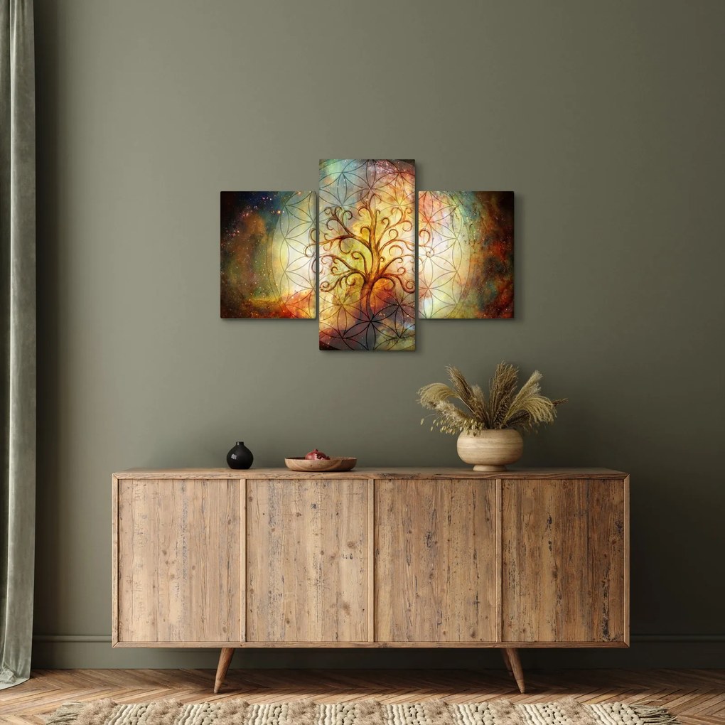 Tablou abstract cu copac (90x60 cm)