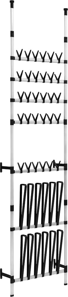 vidaXL Sistem telescopic pentru încălțăminte, cu bare, aluminiu