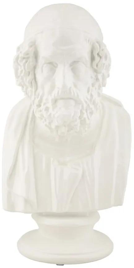 Bust decorativ alb din polirasina, 12,9x12,5x25 cm, Roman Wise Man Mauro Ferretti