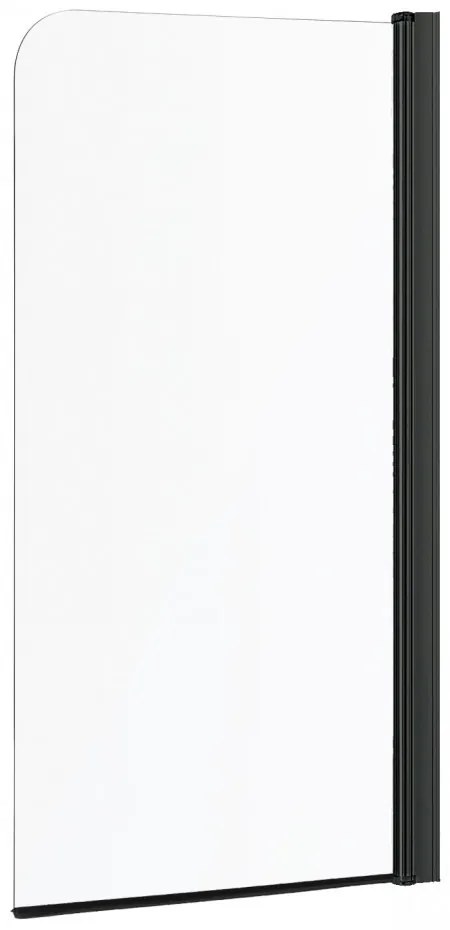 Paravan de baie Cristal 1 BL 150x80 cm, profil negru, sticlă transparentă