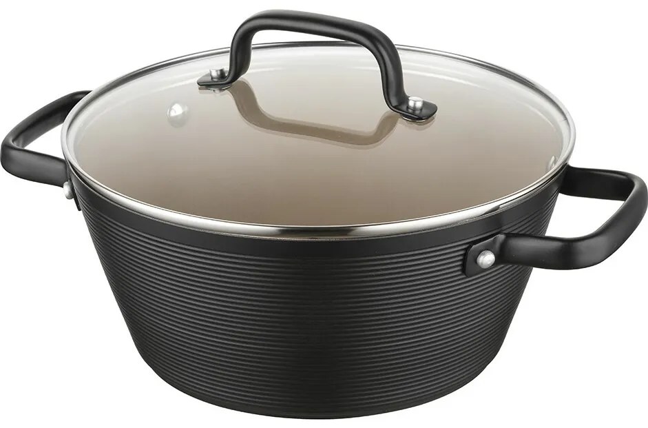 Florina Oală din aluminiu Carina Black 3,3 l, 24 cm, diam. 24 cm