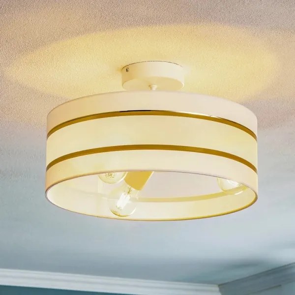 Lustră pe tijă HELEN 3xE27/15W/230V albă/aurie