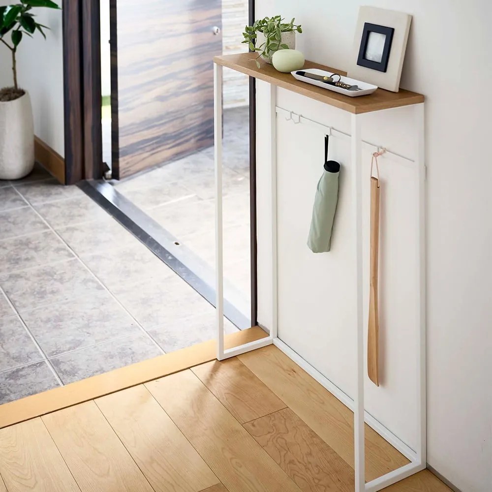 Masă consolă alb-natural 18.5x60 cm Tower – YAMAZAKI