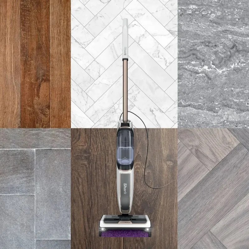 Mop curatare cu aburi 3in1 Shark SteamPickUp SD200EU, 1230W, 0.42 L, Curatare fara chimicale, Statie depozitare, Alb