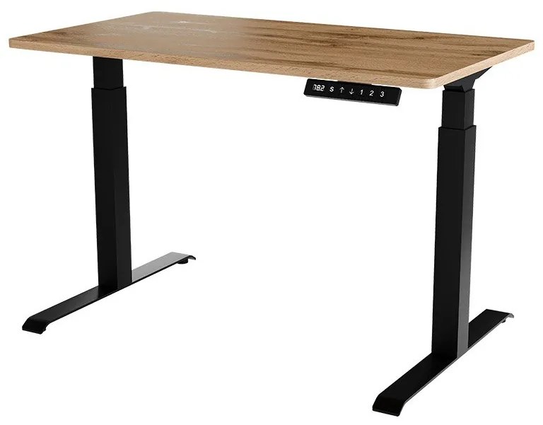 Masă PC cu Înălțime reglabilă electric Fega 121 (Stejar wotan + Negru) . 1103353