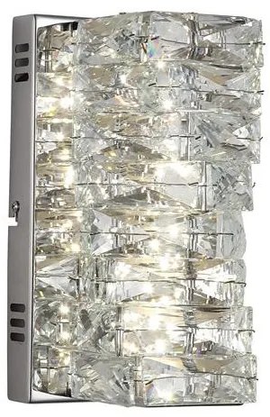 Aplica de perete metal cromat si sticla LED Modena