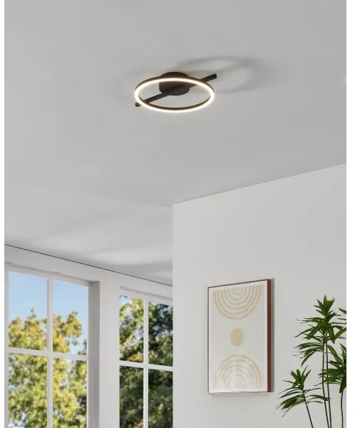 Plafonieră LED dimabilă Eglo 901113 AMANDOLO LED/17W/230V negru + telecomandă