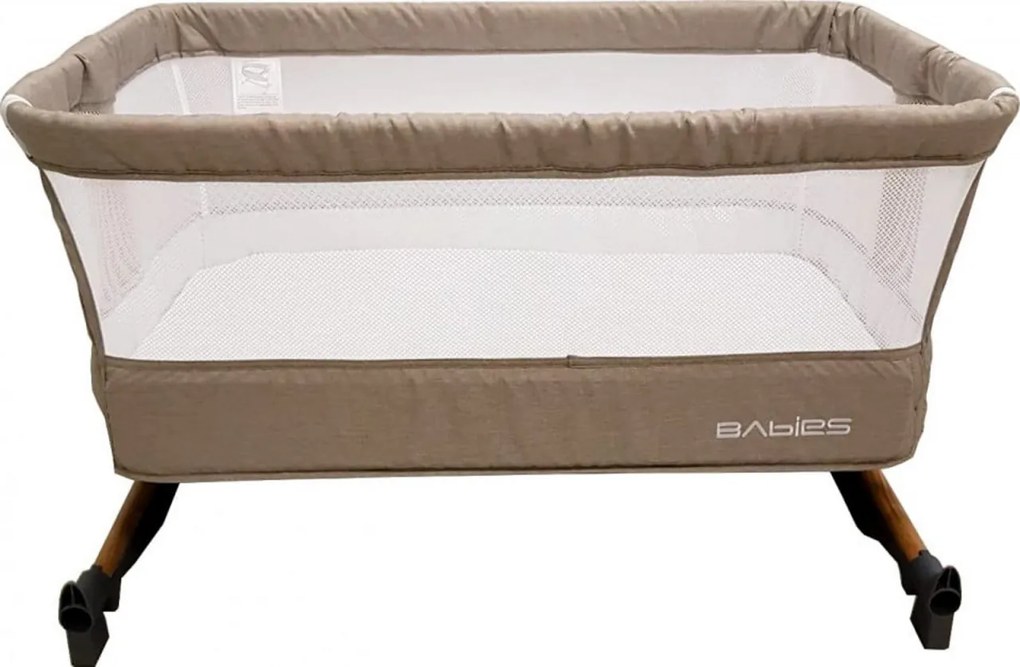 Patut copii transformabil in balansoar bebe Baby Care™ Babies , design modern, Co-Sleeper , dimensiuni 84X78X50 cm, 7 trepte de inaltime, saltea