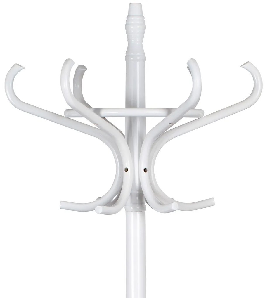 Cuier lemn masiv, alb mat, 185 cm