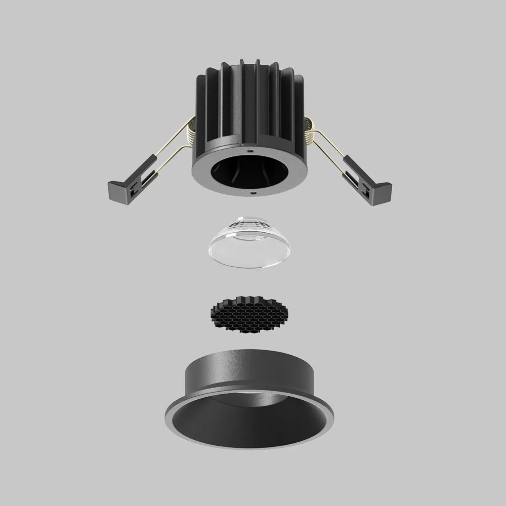 Spot LED incastrabil iluminat tehnic Round D-6cm negru