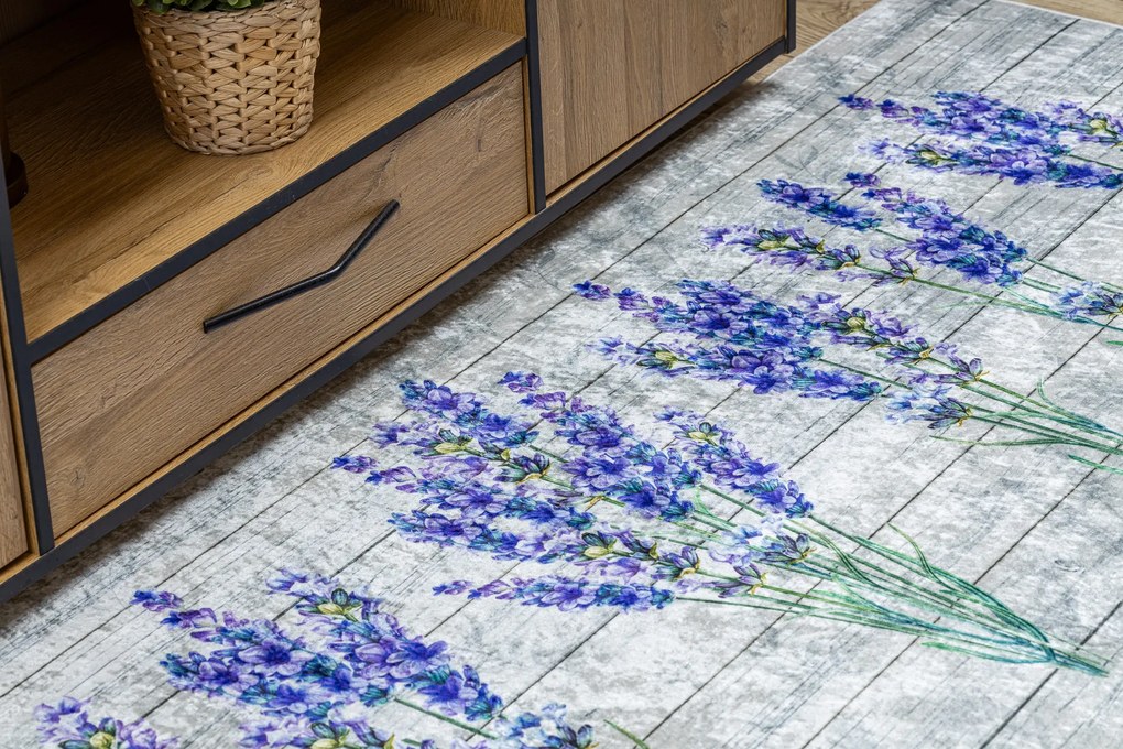 ANDRE 2716 covor lavabil Lavandă anti-alunecare - gri / violet