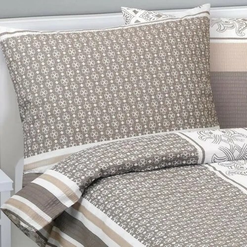 Bellatex Crepe lenjerie Ornament cafea, 140 x 200 cm, 70 x 90 cm