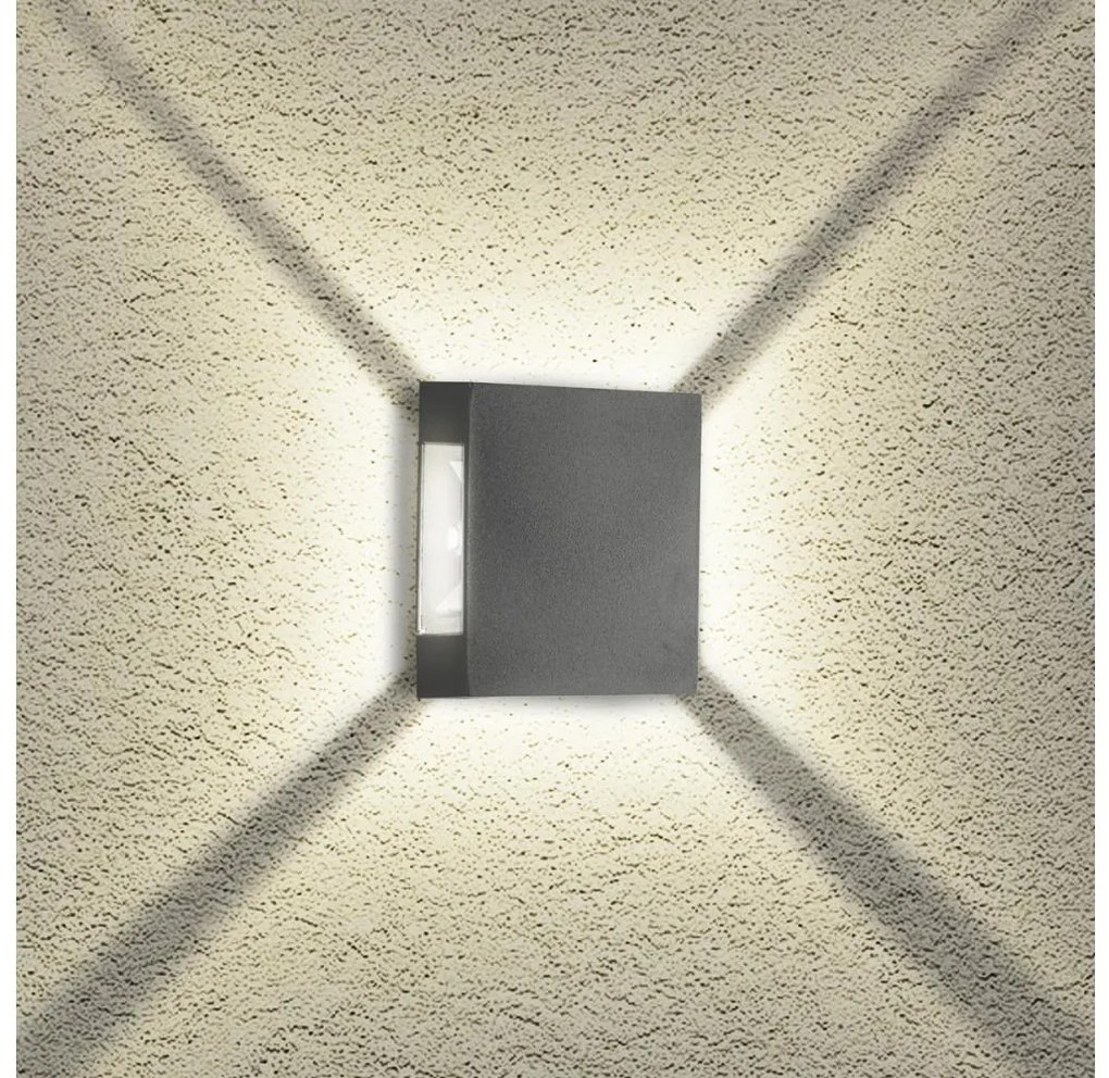 Brilagi - Aplica LED de exterior QUADRAY, 4W, 230V, antracit, IP65