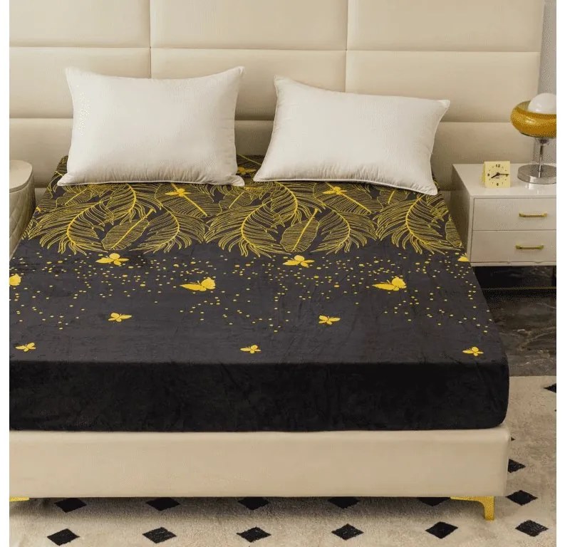 Cearsaf Cocolino microplus cu elastic VISATA 160x200 cm negru