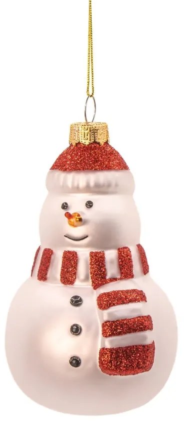Ornament de Crăciun lucrat manual din sticlă ø 7 cm Snowman – Sass &amp; Belle