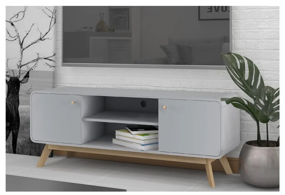 Comodă TV gri 140x53 cm Caitlin – Støraa