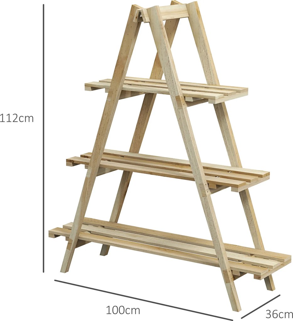 Suport de plante din lemn Outsunny , suport pentru ghivece | Aosom Romania