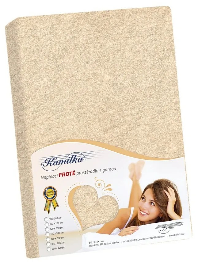 Cearceaf frotir Kamilka, bej deschis, 90 x 200 cm