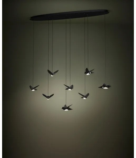 Lustră LED dimabilă pe cablu Eglo 390055 PARATEBUENO 8xLED/4,2W/230V negru