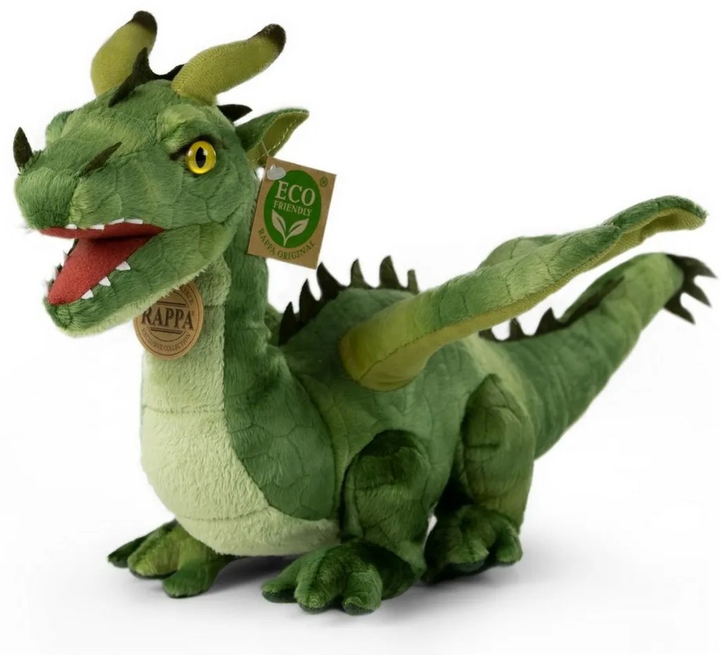 Rappa Plush dragon verde, 40 cm ECO-FRIENDLY