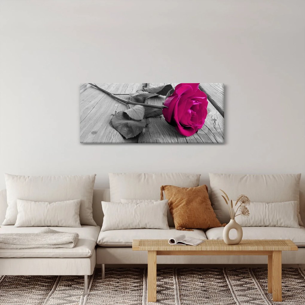 Tablou - Trandafir roz (120x50 cm)