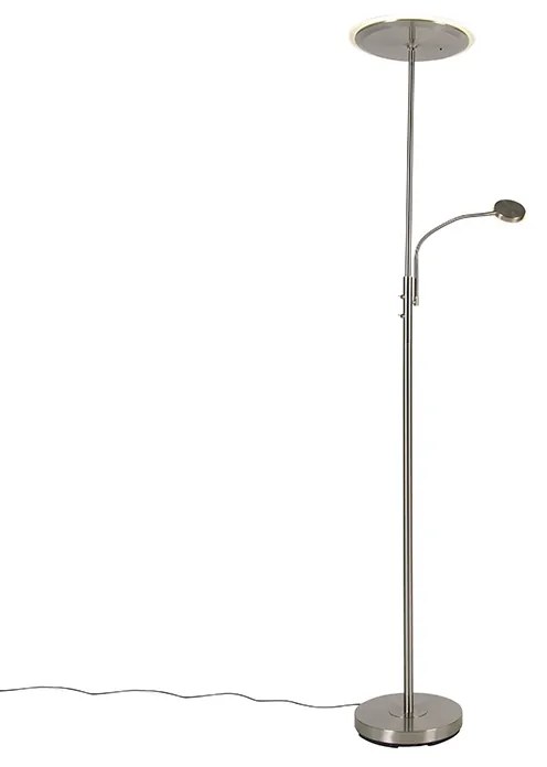Lampă de podea modernă din oțel cu LED reglabil cu braț de citit - Strela