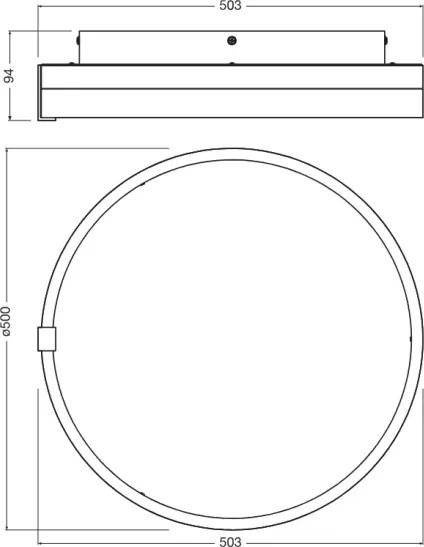 Osram - Plafonieră LED DECOR CIRCLE, 32W, 230V, Ø 50 cm, negru/alb