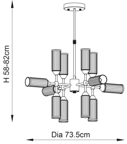Endon 92214 - Candelabru pe tijă TOUR 12xG9/3W/230V, alamă