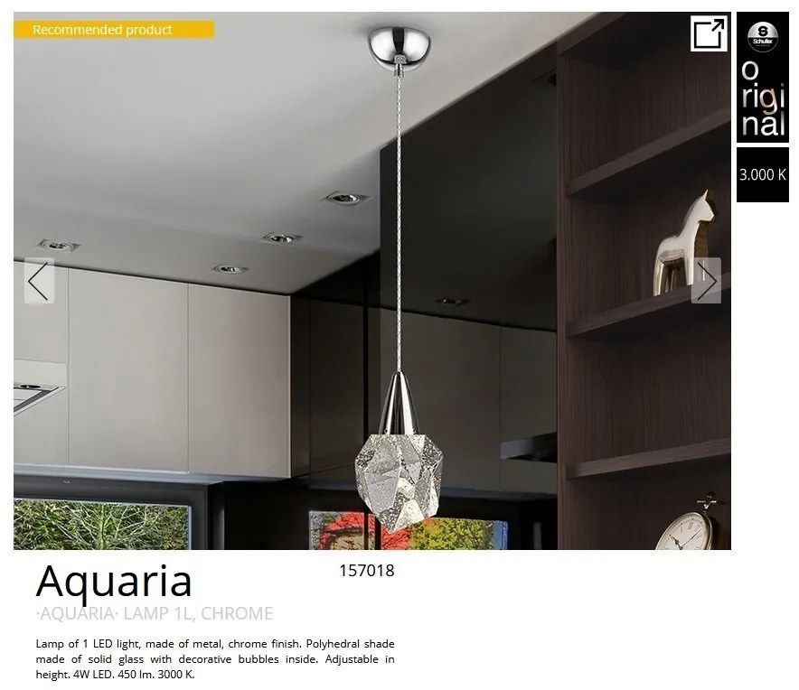 Lustra / Pendul LED design modern decorativ Aquaria crom