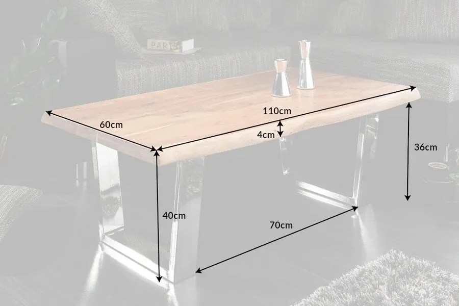 Masuta Design Industrial, Lemn, Metal, Mammut 110cm