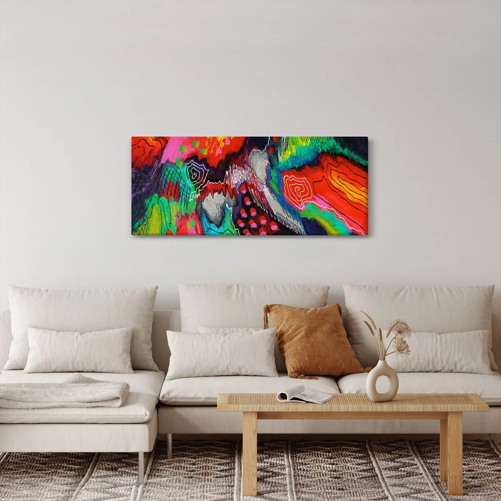 Tablou abstract - culori (120x50 cm)
