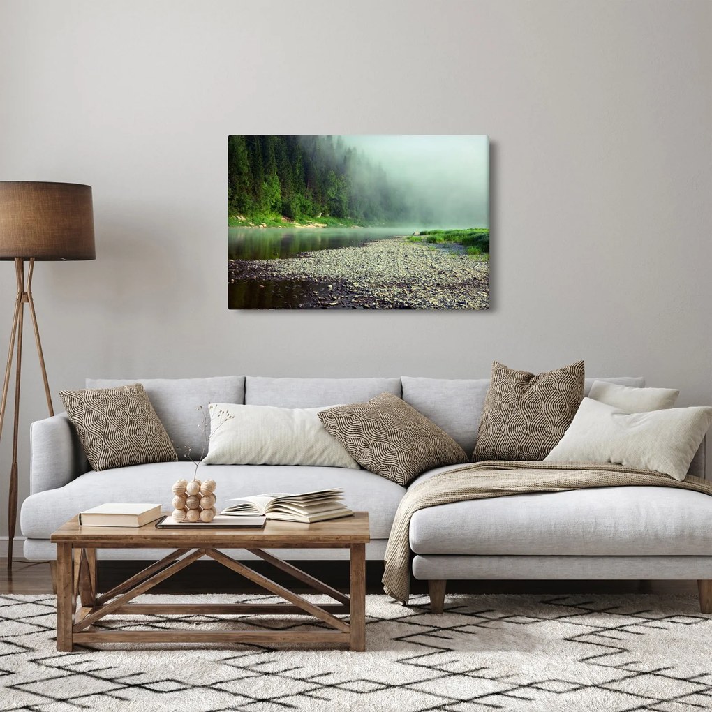 Tablou - Râu lângă pădure (90x60 cm)