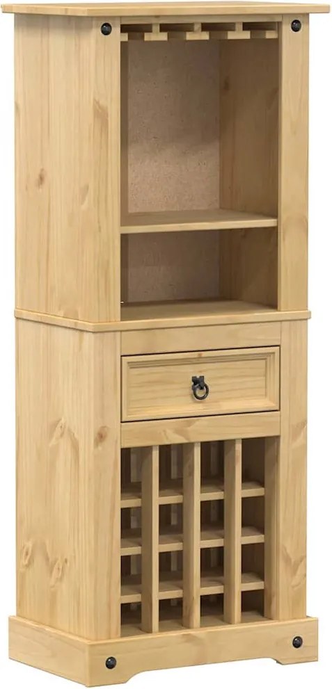 vidaXL Raft pentru vin „Corona” 56x35x134,5 cm, lemn masiv de pin